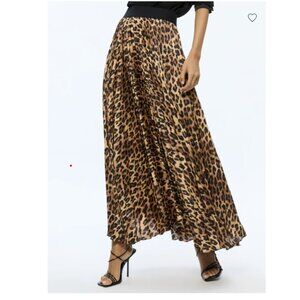 Alice + Olivia Katz Pleated Leopard Maxi Skirt - NWT